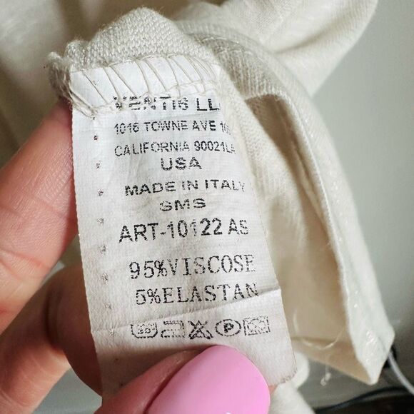 NWT Venti6 Cream Slub Tank Top – Shimmer Trim – Size Large – Made in Italy - Picture 5 of 7
